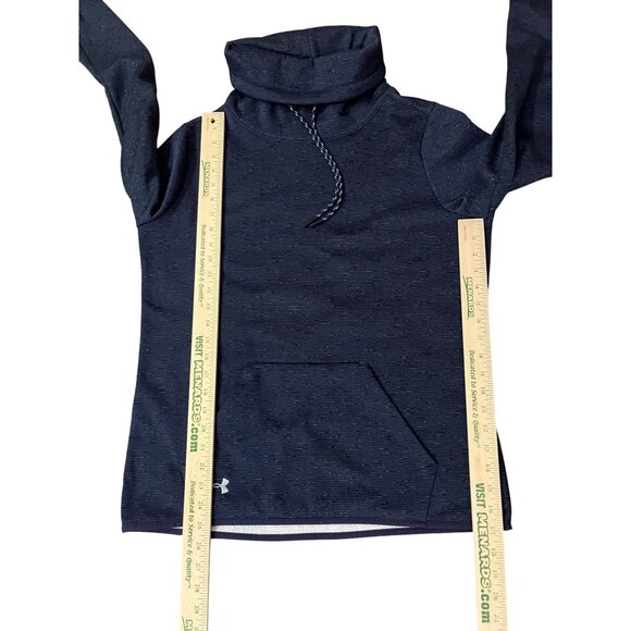 Under Armour ColdGear Womens S Pullover Hoodie Blue Striped Used Sweatshirt - Picture 9 of 13